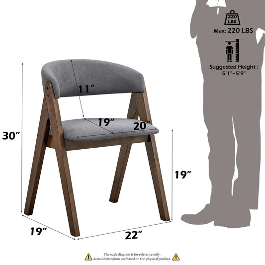 Keiki Side Chair Set of 2 in gray fabric with wood legs Unique Piece Furniture on Tampa Home & Garden Store