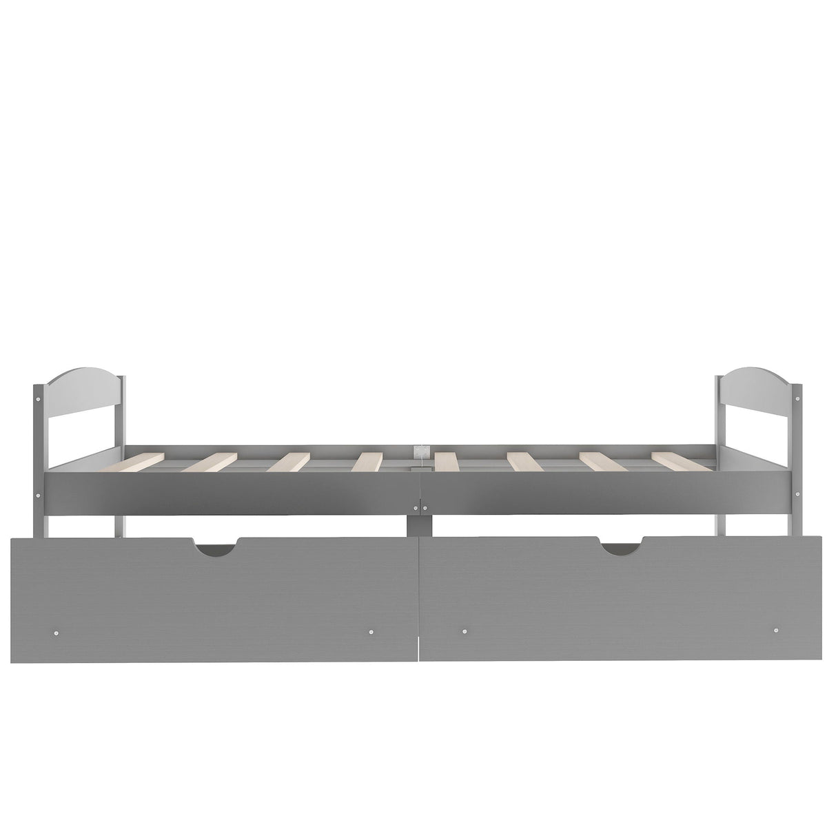 Platform bed with 2 drawers in wood, slatted frame, headboard and footboard HouseOfZazla on Tampa Home & Garden Store