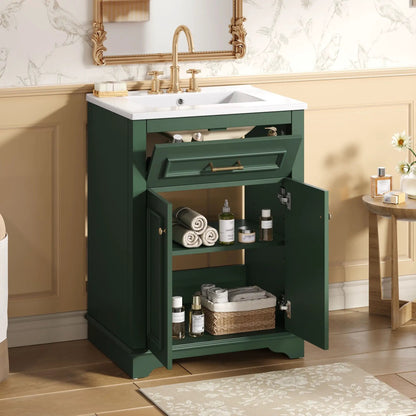 Bathroom Vanity With Integrated Sink and Cabinet