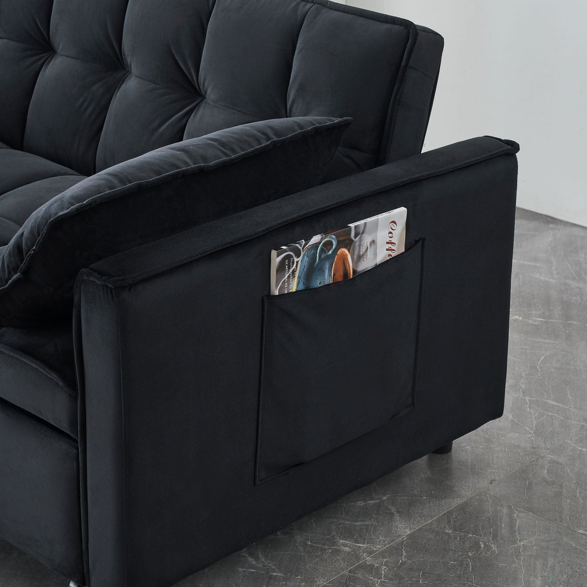 Large 3 In 1 Sofa Bed and Velvet Living Room