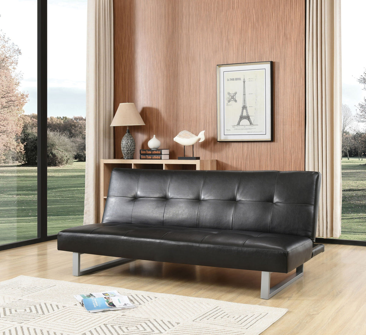 Chroma sofa bed, black leather futon sofa on Tampa Home & Garden Store