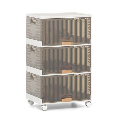 3/4/5/6-Cube Stackable Storage Bins with Detachable Wheels