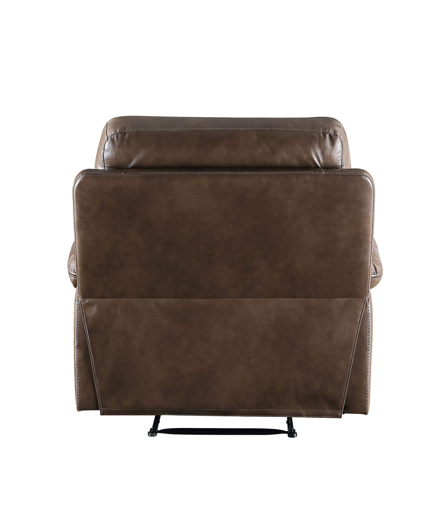 Aashi Leather Gel Match Recliner Chair brown leather with stitched back and metal legs on Tampa Home & Garden Store