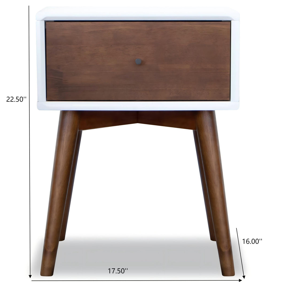 Modern Night Stand by HouseOfZazla with dark brown wood drawer and white frame on Tampa Home & Garden Store
