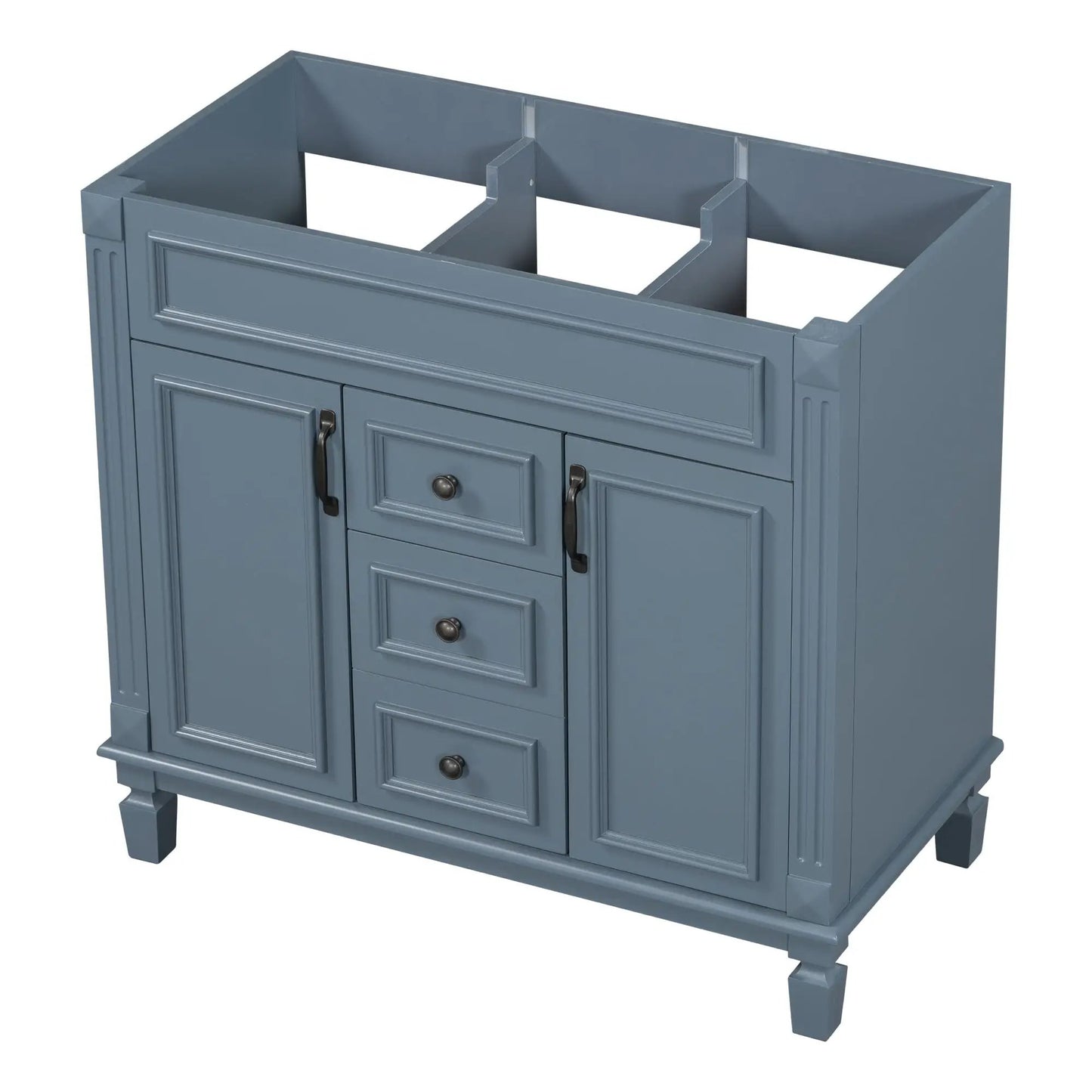 Bathroom vanity cabinet blue-gray with 2 doors and 2 drawers Unique Piece Furniture on Tampa Home & Garden Store