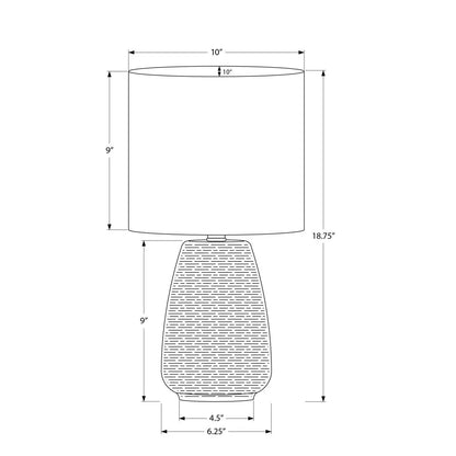 Table lamp with ceramic base and gray/cream shade, 18.75 in, 10 in shade, Unique Piece Furniture on Tampa Home & Garden Store