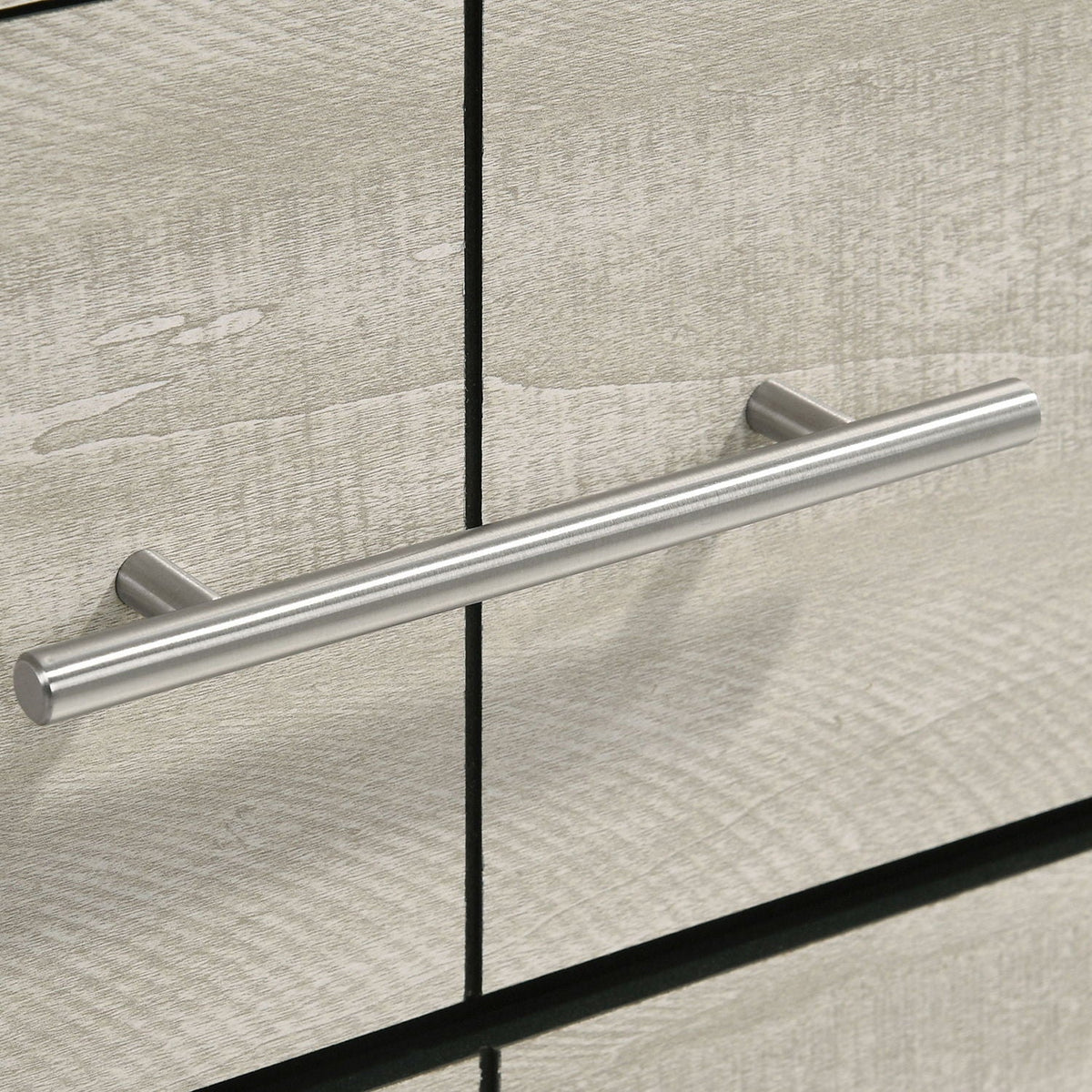 Bedroom dresser front in rustic grey wood with brushed nickel bar pull by HouseOfZazla on Tampa Home & Garden Store