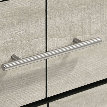 Bedroom dresser front in rustic grey wood with brushed nickel bar pull by HouseOfZazla on Tampa Home & Garden Store