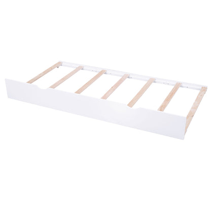 Storage platform bed frame with white finish and natural wood slats by HouseOfZazla on Tampa Home & Garden Store