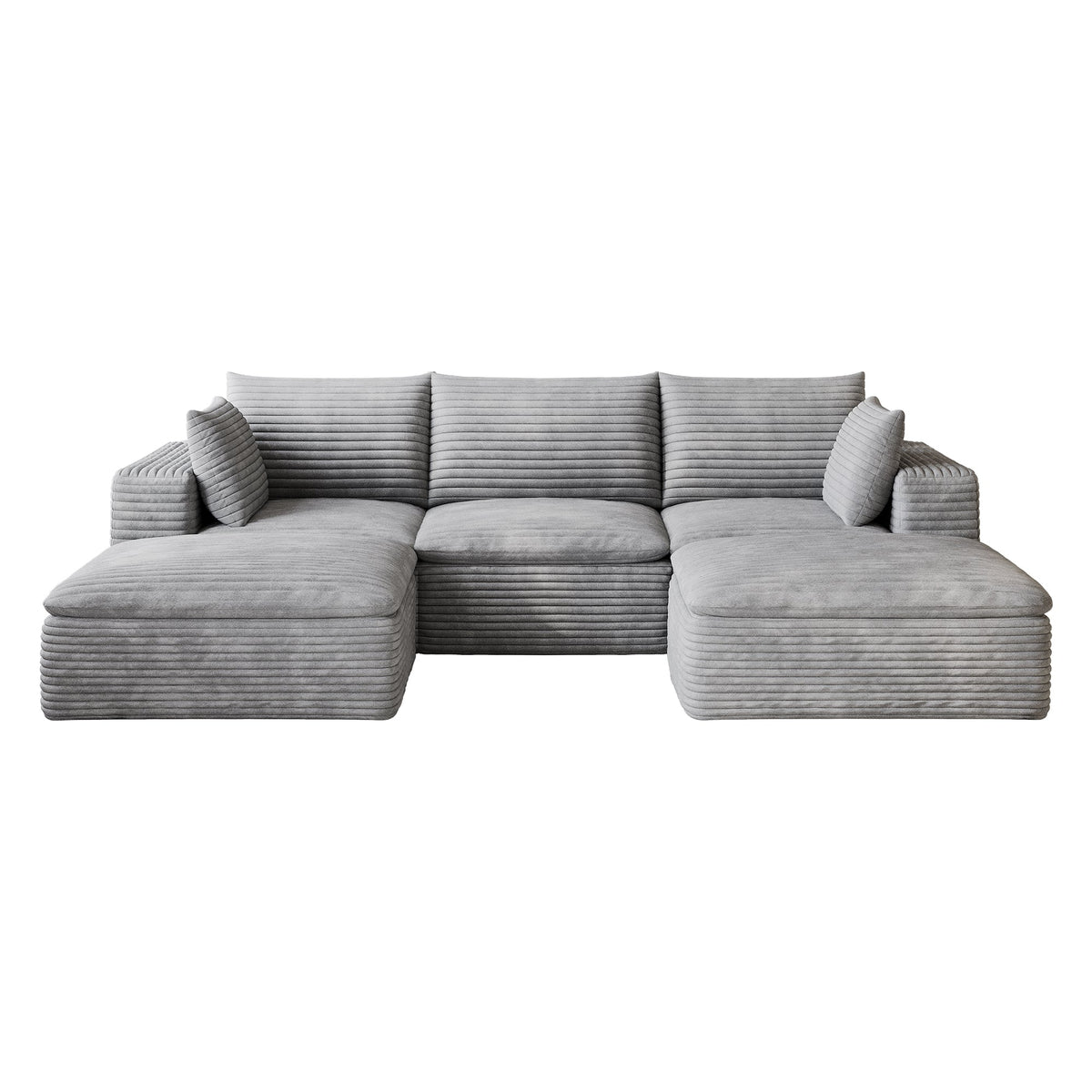 Grey Modular Cloud Sofa With Corduroy Cushions