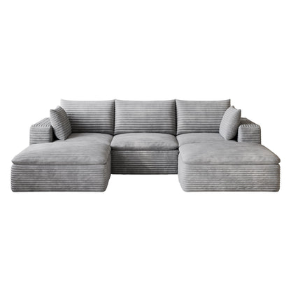 Grey Modular Cloud Sofa With Corduroy Cushions