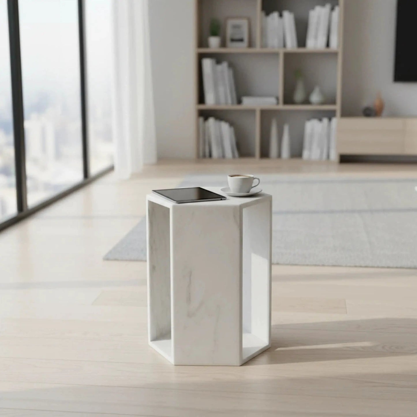 Hexagon Side Table in Modern Minimalist Style