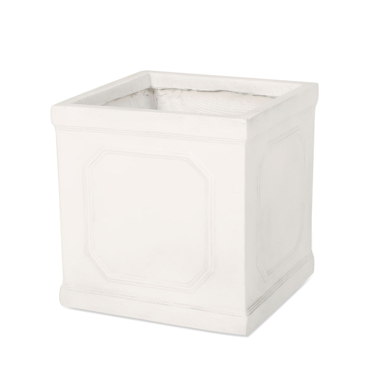 Durable Planter white square planter with raised panel accents by HouseOfZazla on Tampa Home & Garden Store
