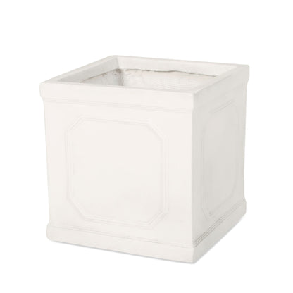 Durable Planter white square planter with raised panel accents by HouseOfZazla on Tampa Home & Garden Store