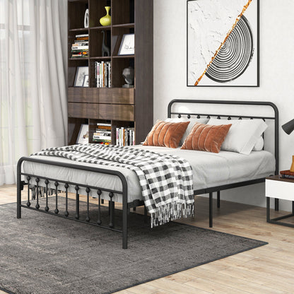 Tara Victorian-Style Steel Bed Frame in black metal with spindle rails for a modern bedroom on Tampa Home & Garden Store