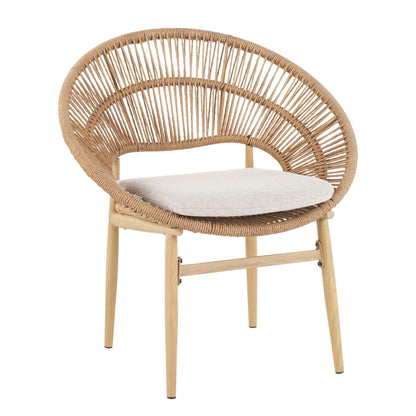 Cyril Rustic Modern Outdoor Papasan Dining Chair