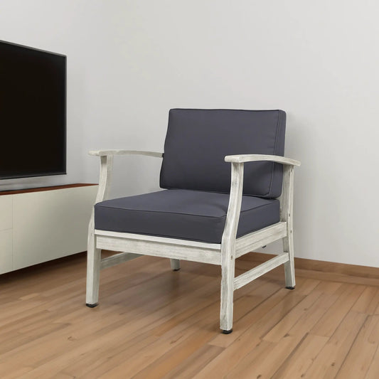 Perla Club Chair light grey fabric upholstery lounge chair with wood frame on Tampa Store on Tampa Home & Garden Store