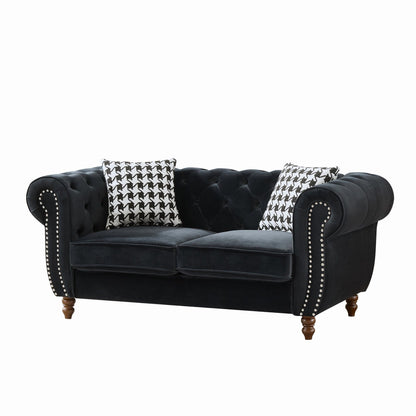 Chesterfield 3 and 2 Seater Fabric Sofa Set