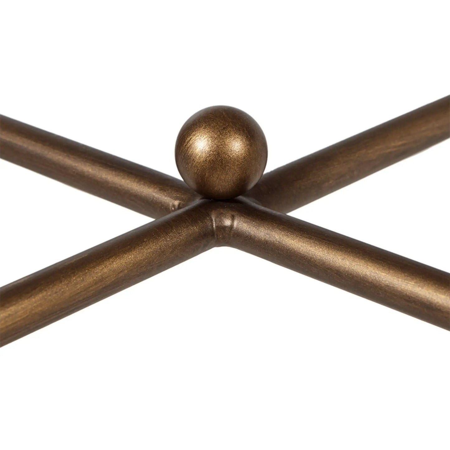 Bronze Metal Coffee Table with Tempered Glass Top