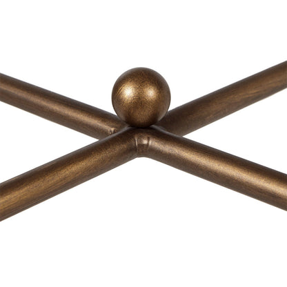 Bronze metal rectangle coffee table frame with crossbars orb on Tampa Home & Garden Store