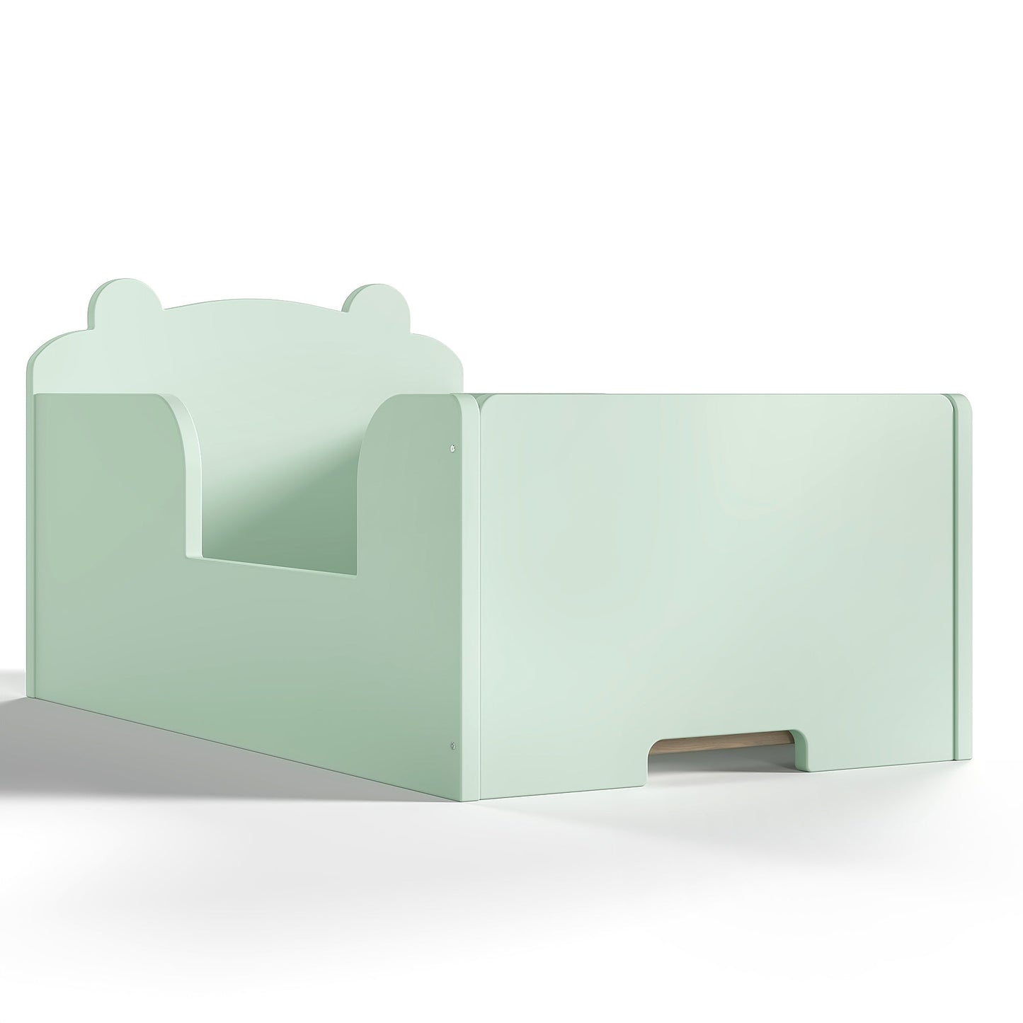 HouseOfZazla Toddler Bear-Shape Floor Bed Frame mint green with rounded edges on Tampa Home & Garden Store