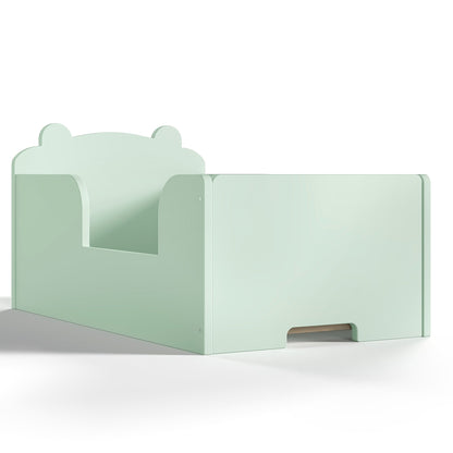 HouseOfZazla Toddler Bear-Shape Floor Bed Frame mint green with rounded edges on Tampa Home & Garden Store