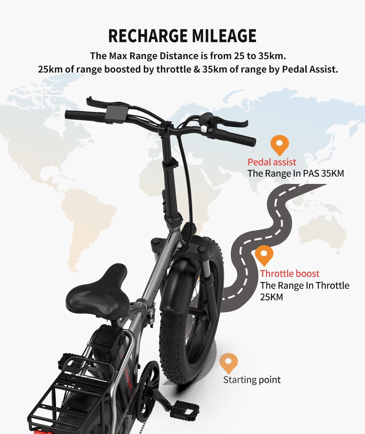 Foldable electric fat tire bike 20 inch with dual disc brakes and fenders by UpTrend Deals on Tampa Home & Garden Store