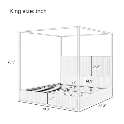 Luxury Canopy Bed With Upholstered Headboard by HouseOfZazla, metal frame canopy bed on Tampa Home & Garden Store