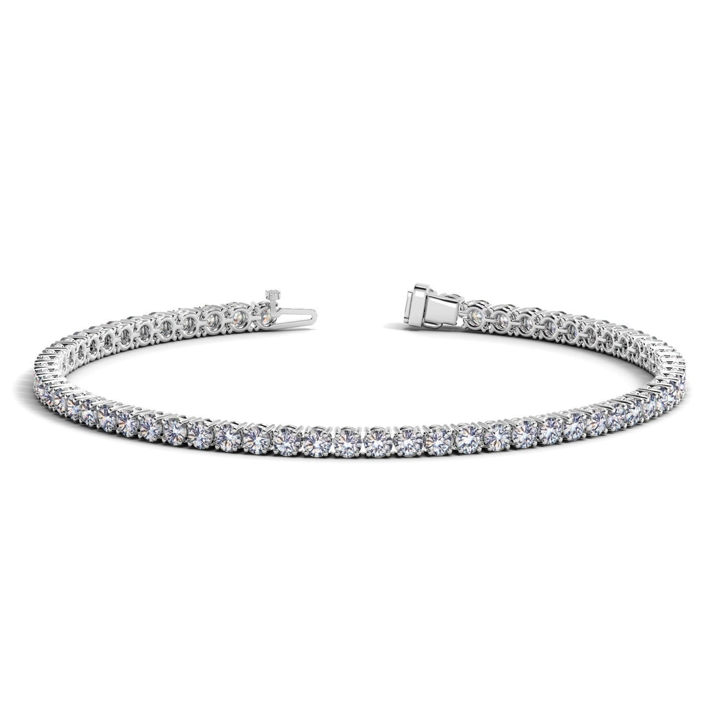 Lab Grown Round Diamond Tennis Bracelet by Bids.com in 14k White Gold, 4 cttw F/G VS2/SI1 on Tampa Home & Garden Store
