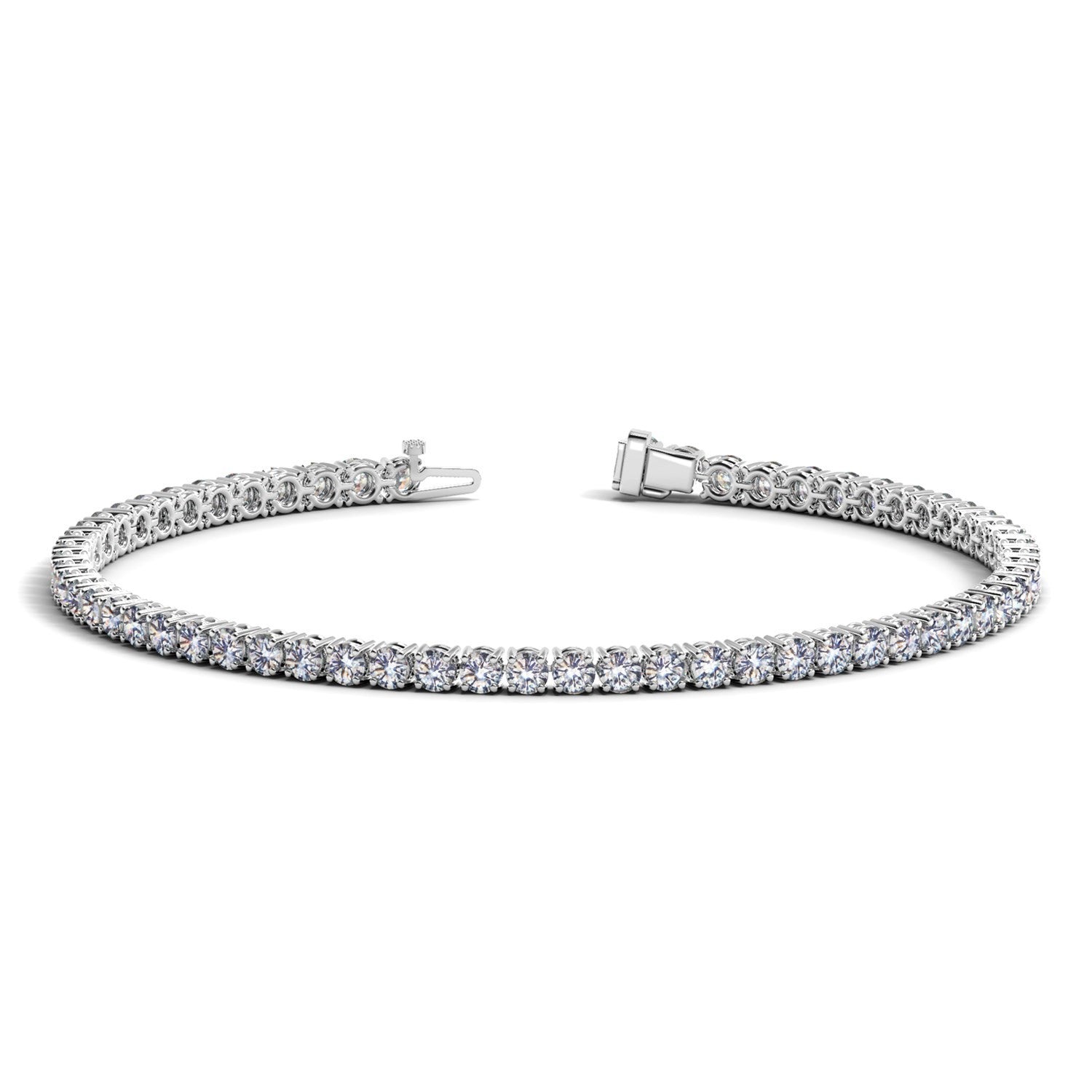 Lab Grown Round Diamond Tennis Bracelet by Bids.com in 14k White Gold, 4 cttw F/G VS2/SI1 on Tampa Home & Garden Store