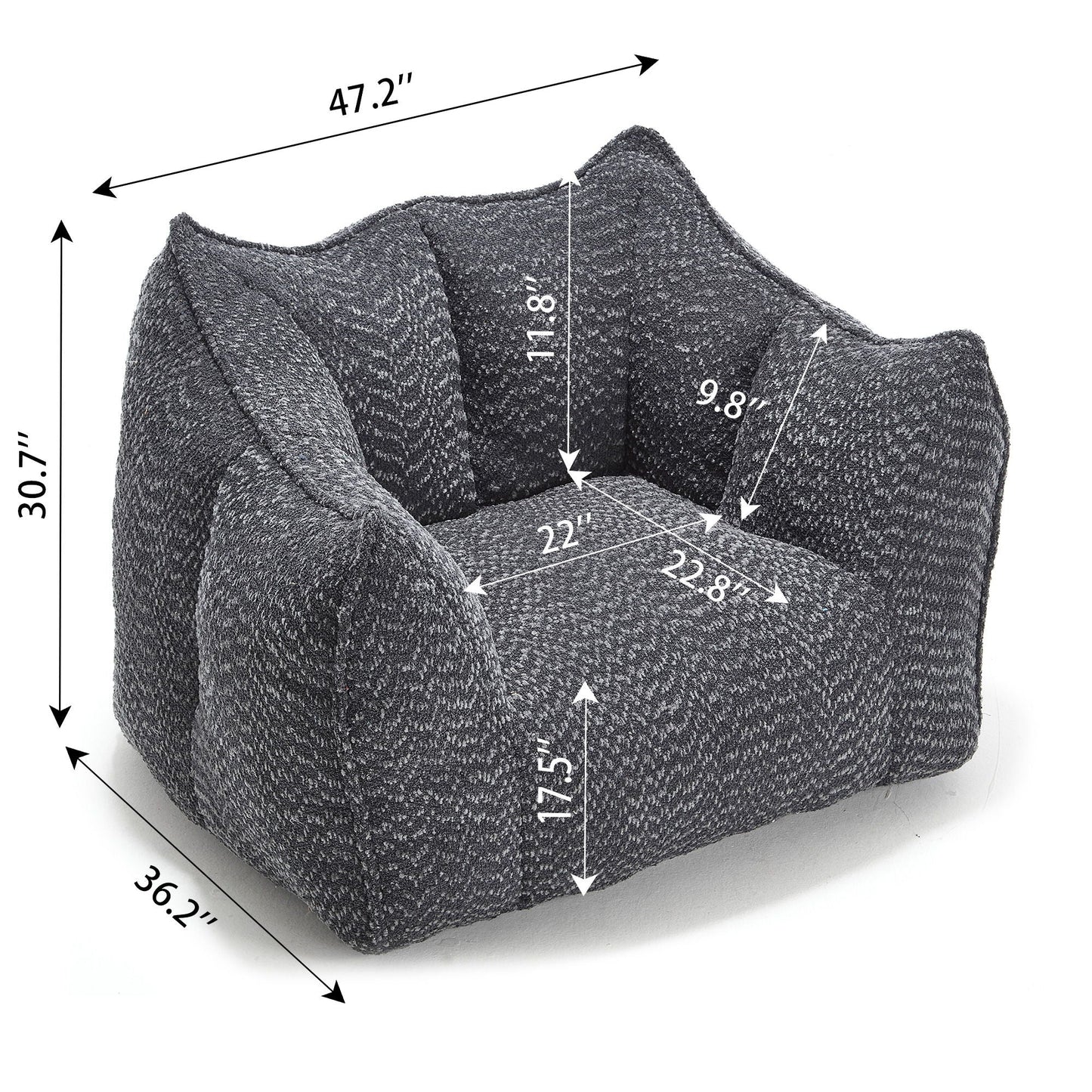 Comfortable Chenille Arm Chair by HouseOfZazla with highly resilient foam on Tampa Home & Garden Store