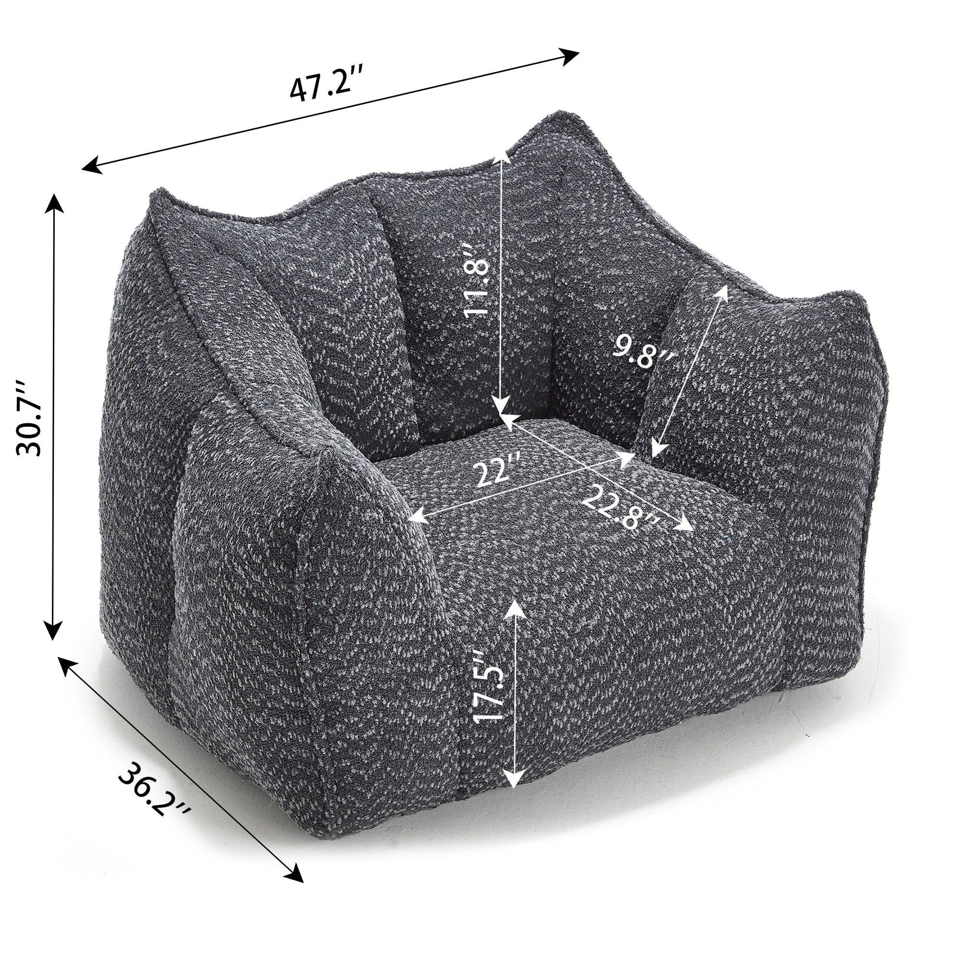 Comfortable Chenille Arm Chair by HouseOfZazla with highly resilient foam on Tampa Home & Garden Store