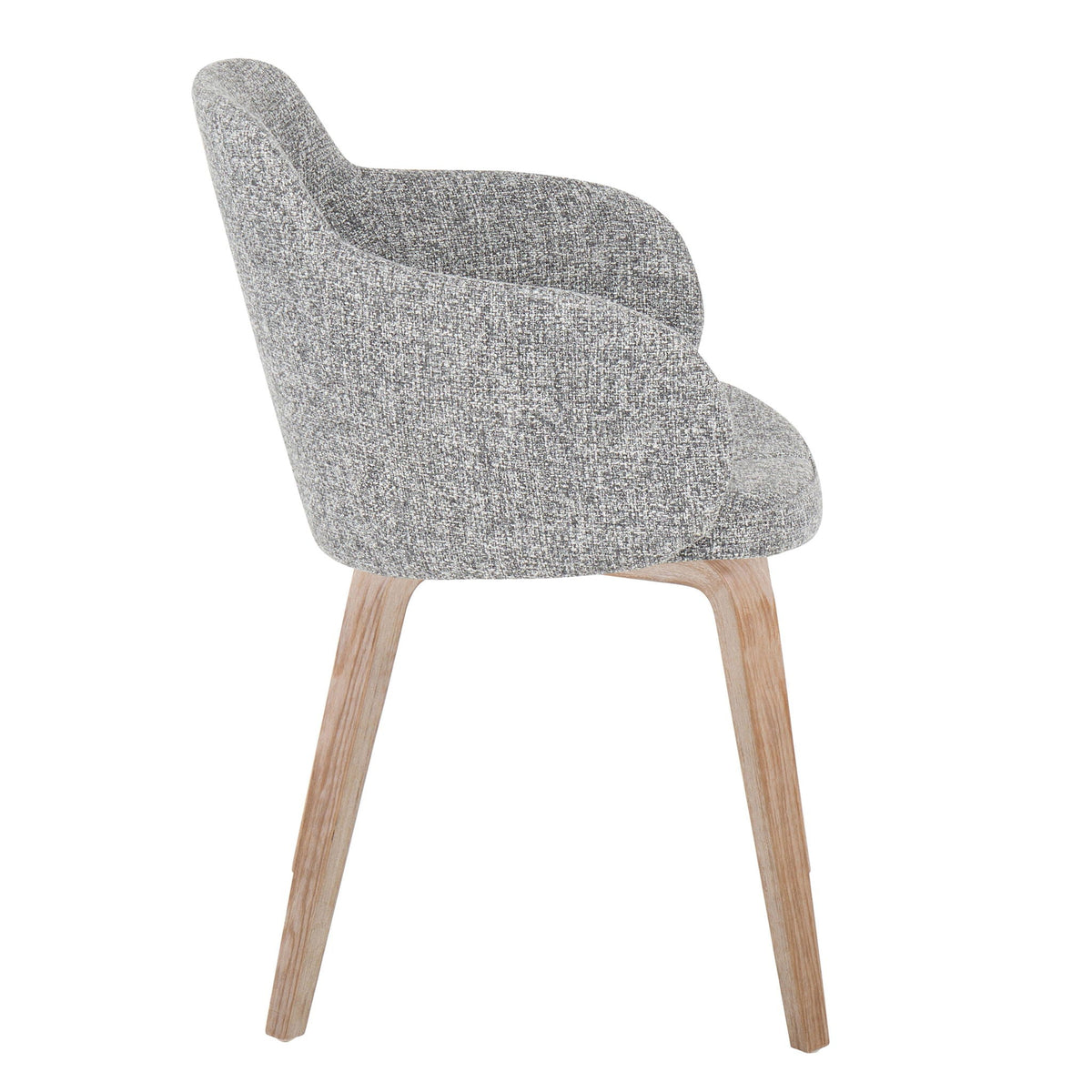 Gray contemporary dining chair by HouseOfZazla with padded seat and light wood legs on Tampa Home & Garden Store