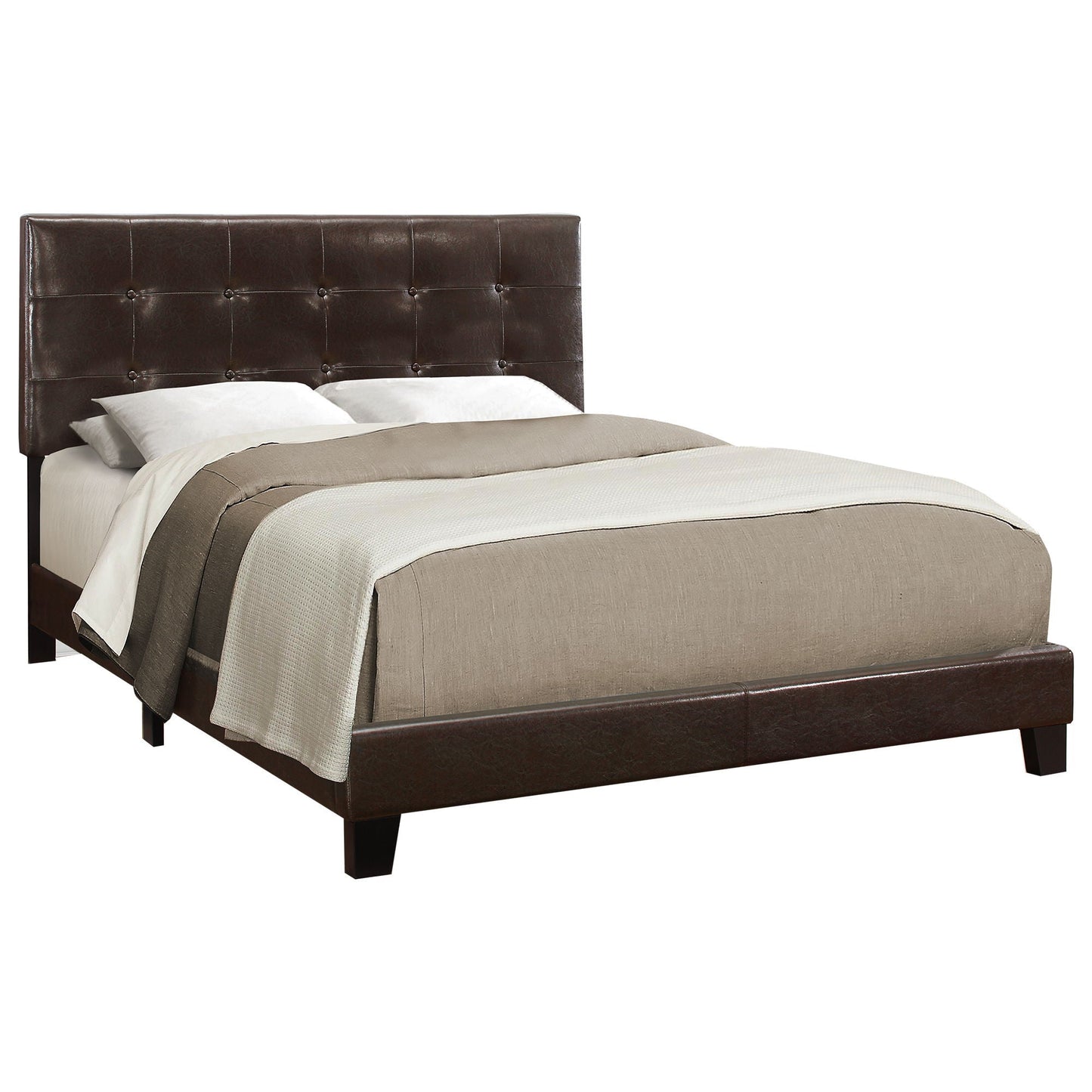 Transitional Upholstered Bed Frame and Headboard