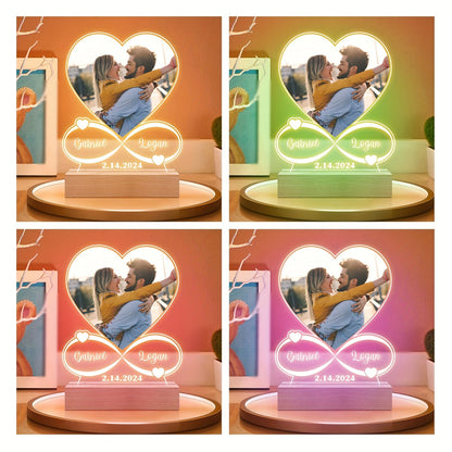 Custom LED Photo Night Light – Personalized Acrylic Picture Frame Gift for Loved Ones