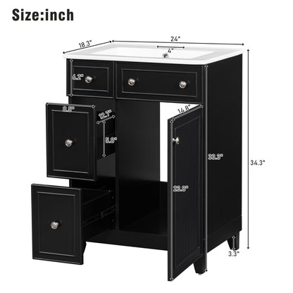 Transitional Bathroom Vanity With Ceramic Sink