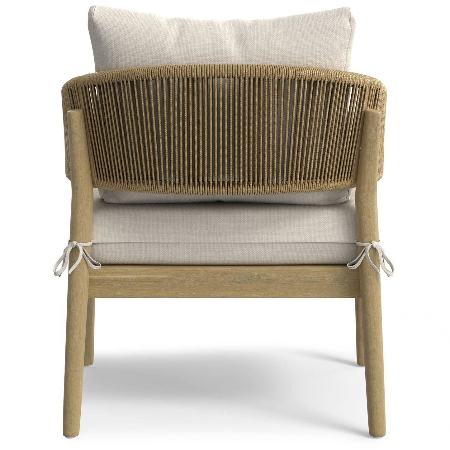 Bayshore outdoor conversation chair set (2) natural with woven rope back and wood frame on Tampa Home & Garden Store