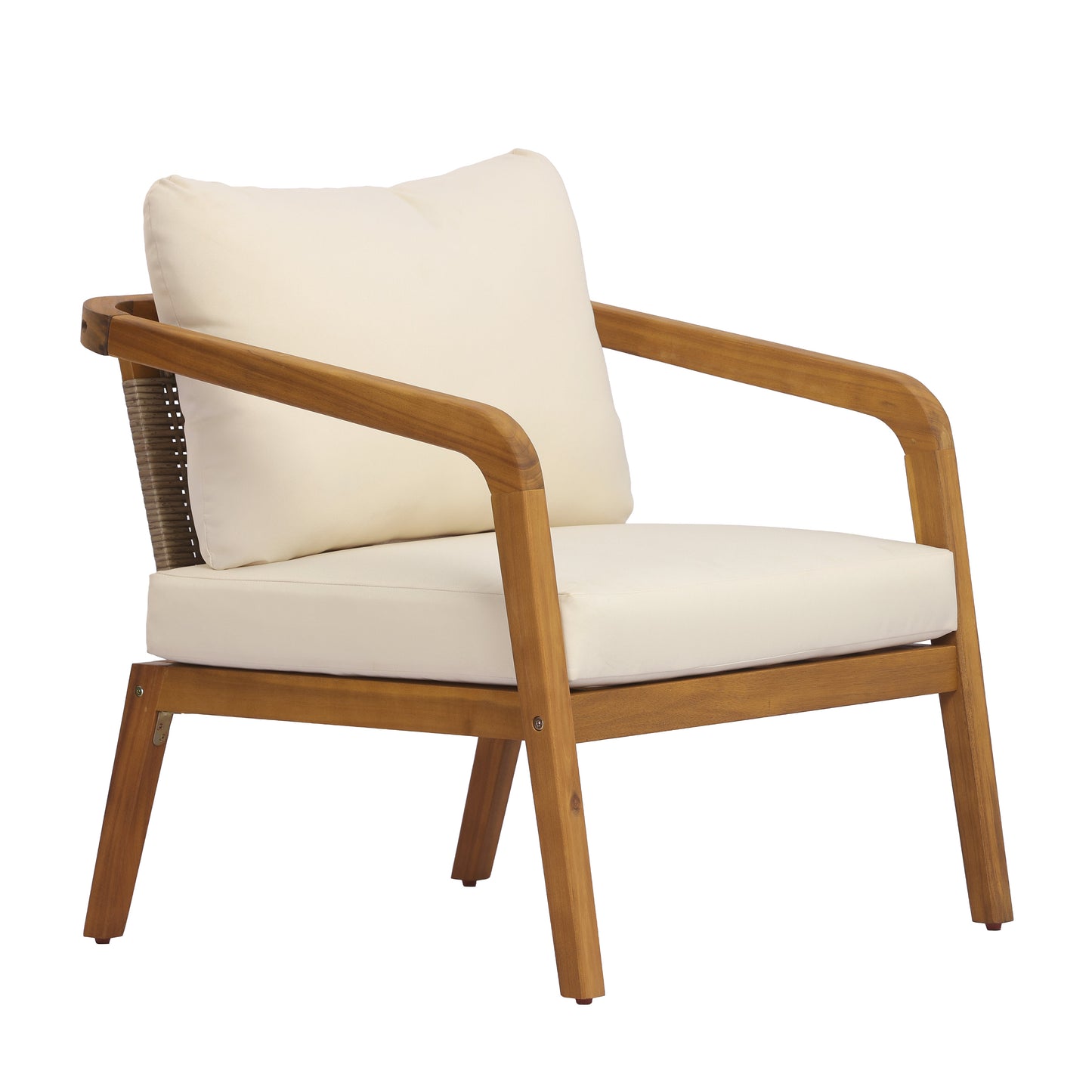 Acacia Wood Outdoor Patio Club Chair with Cushion