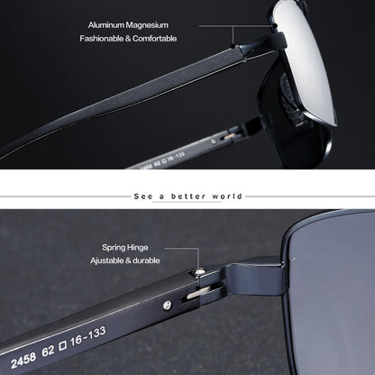 Stevvex rectangular polarized sunglasses, photochromic lenses, UV400, aluminum frame on Tampa Home & Garden Store