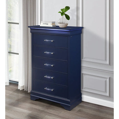 Charlston Chest With LED, navy blue accent storage by Unique Piece Furniture on Tampa Home & Garden Store