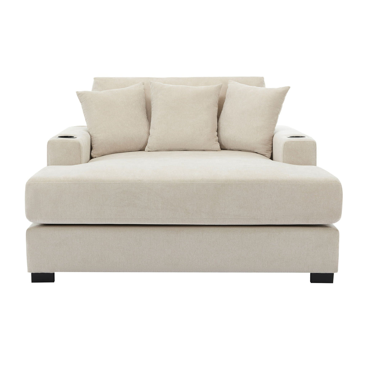 Modern Oversized Chaise Lounger and Pillow