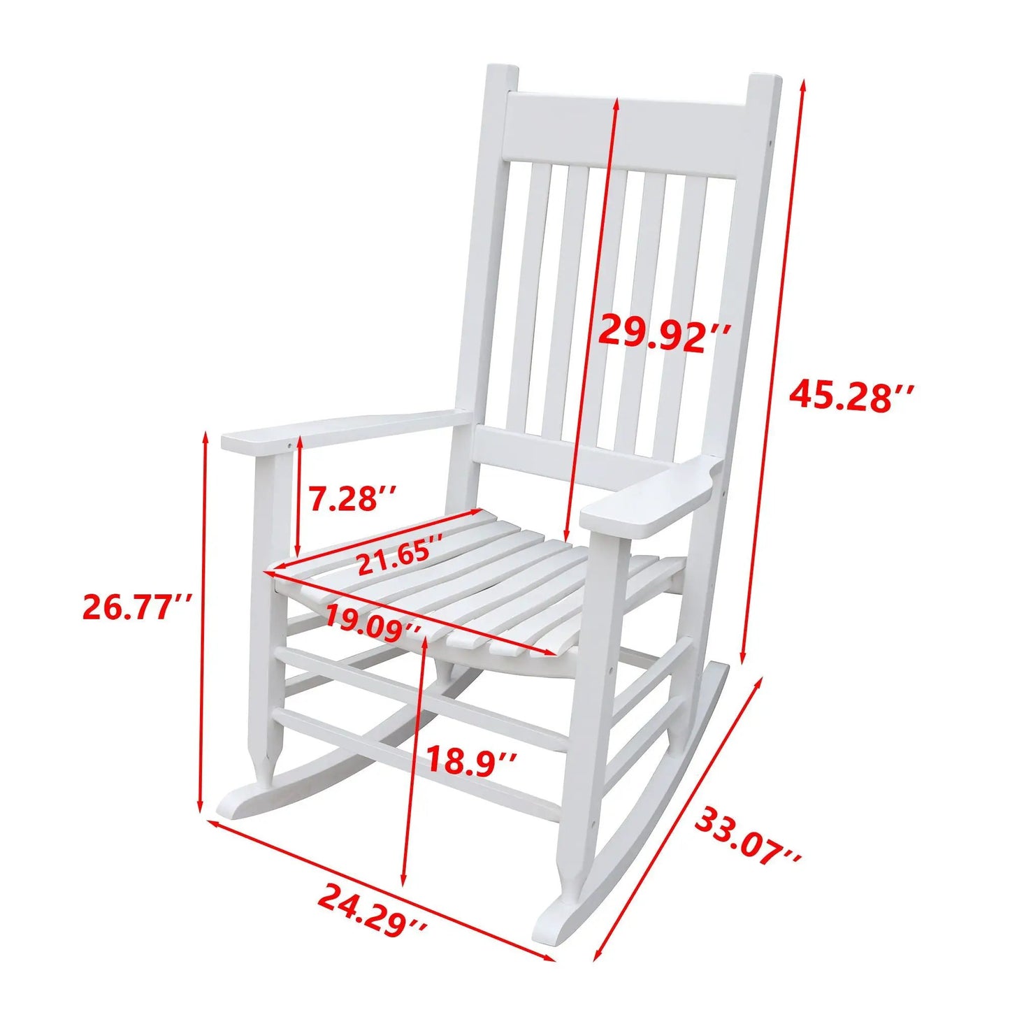 Classic wooden porch rocker chair Populus wood in white by Unique Piece Furniture on Tampa Home & Garden Store