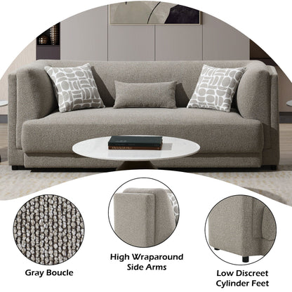Glenda Gray Sofa And Three Accent Pillows