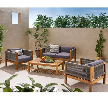 Charlotte 4 Seater Outdoor Chat Set with Rope