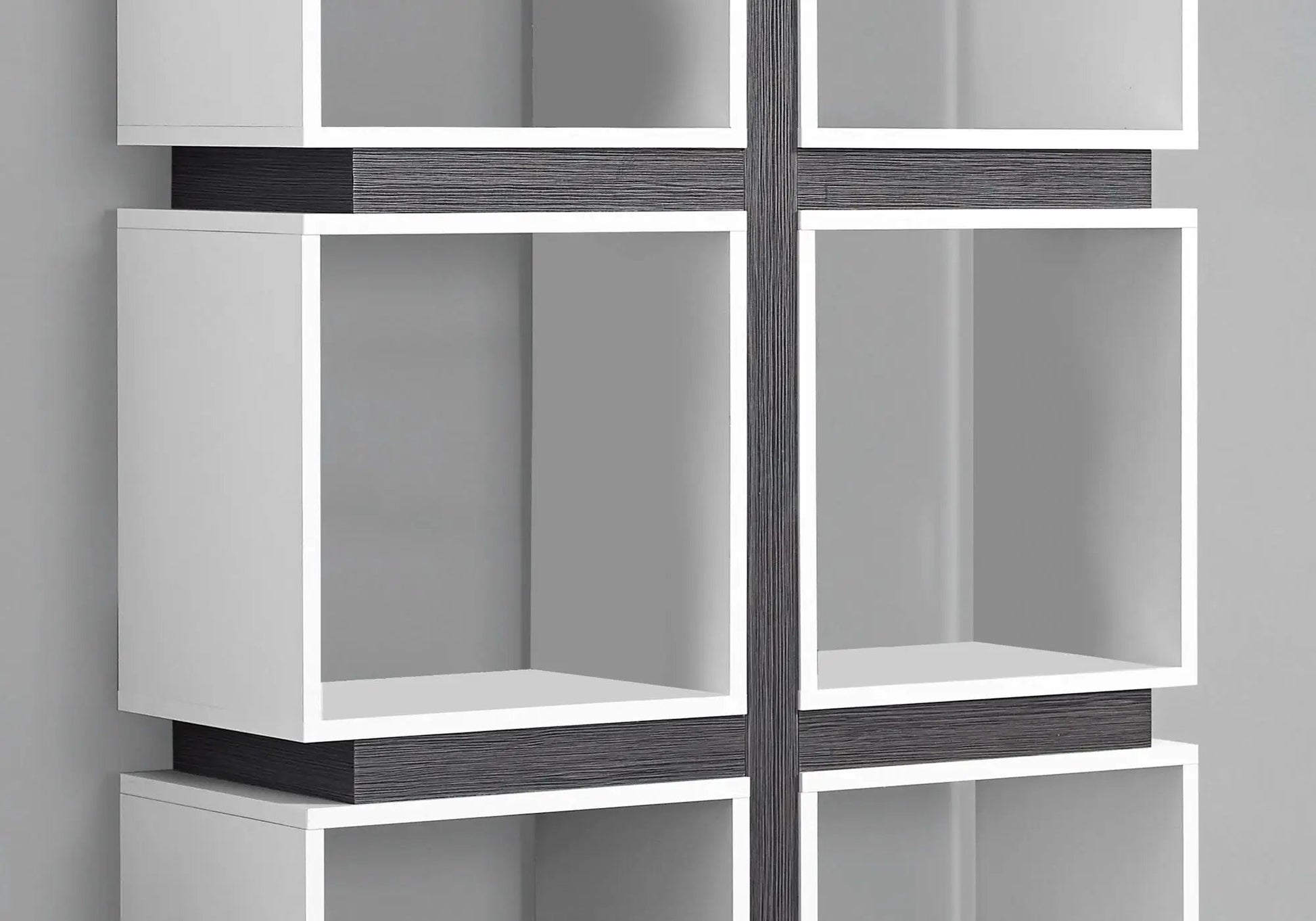 Bookshelf etagere 5-tier white with dark wood accents for office, modern design on Tampa Home & Garden Store