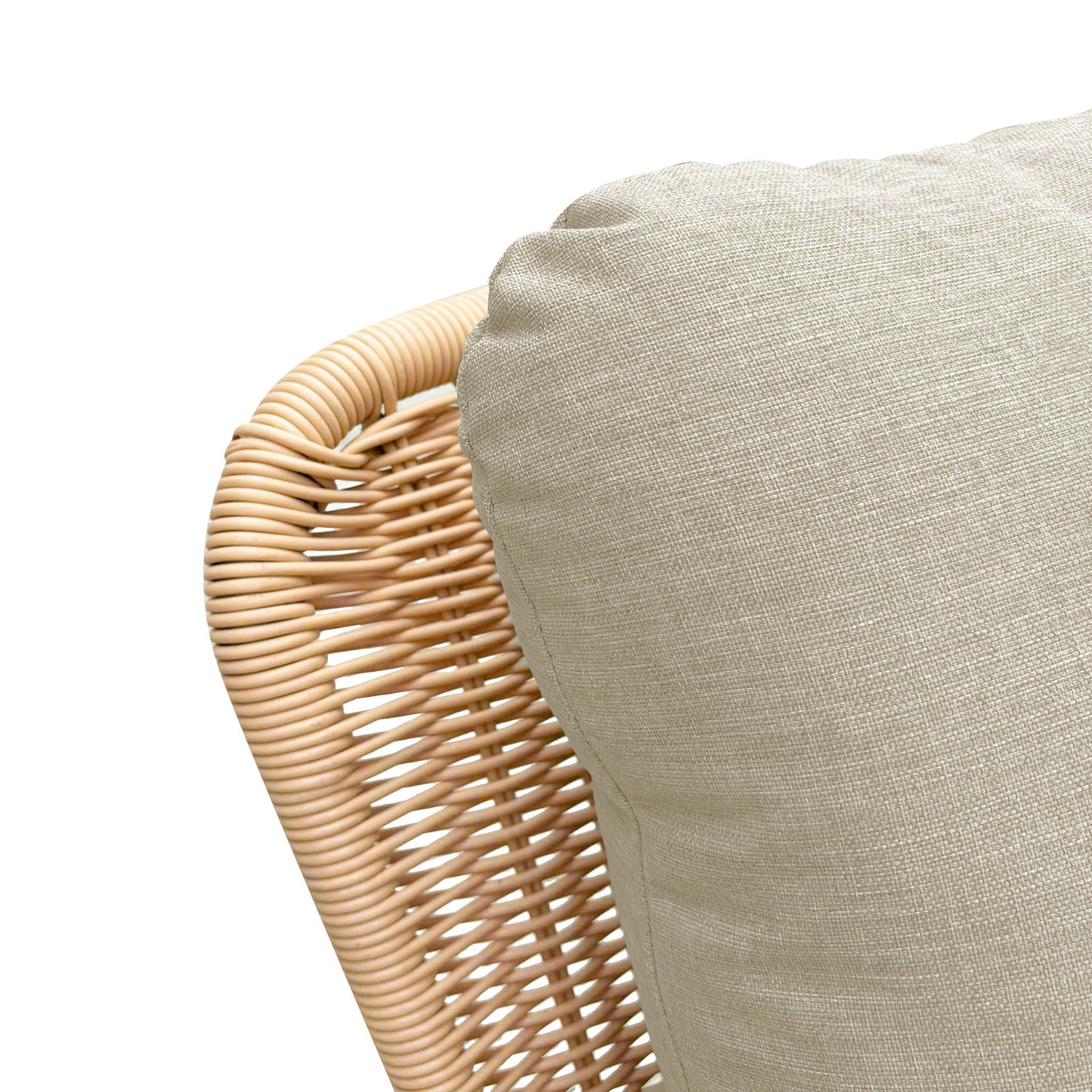 Contemporary wicker rocking chair with beige cushions and wooden frame HouseOfZazla on Tampa Home & Garden Store