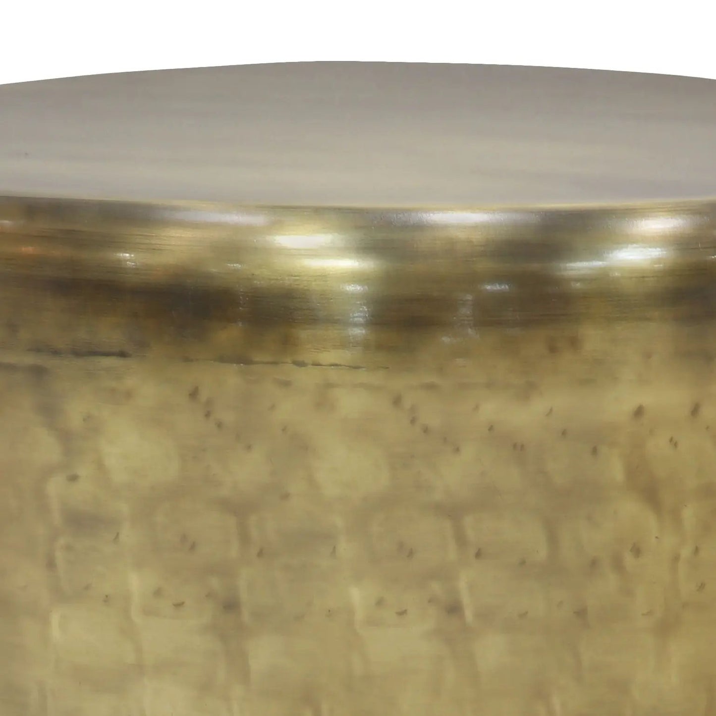 Garvy Handcrafted Solid Metal Drum Side Table