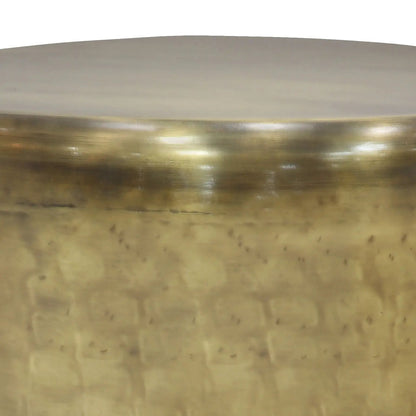 Garvy Handcrafted Solid Metal Drum Side Table