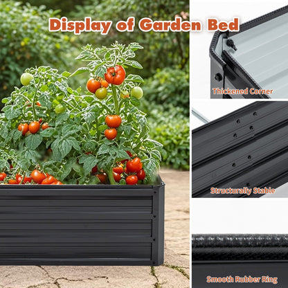 6x3x1 ft black metal raised garden bed outdoor planter with thickened corners HouseOfZazla on Tampa Home & Garden Store