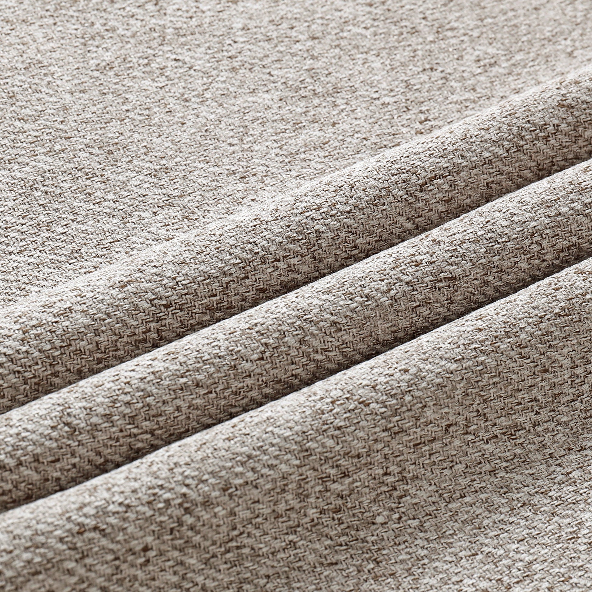Upholstered bed frame fabric close-up in beige for HouseOfZazla queen size on Tampa Home & Garden Store